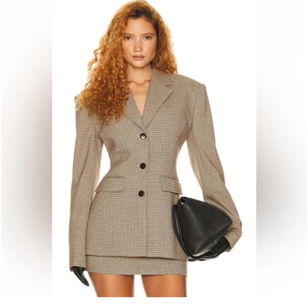 Helsa plaid curve jacket M - Picture 2 of 13